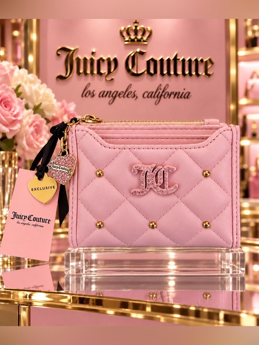 Juicy Couture Pink Quilted Wallet And Cardholder NWT